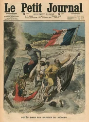 Verdrinking in de Mekong-rapids, illustratie uit 